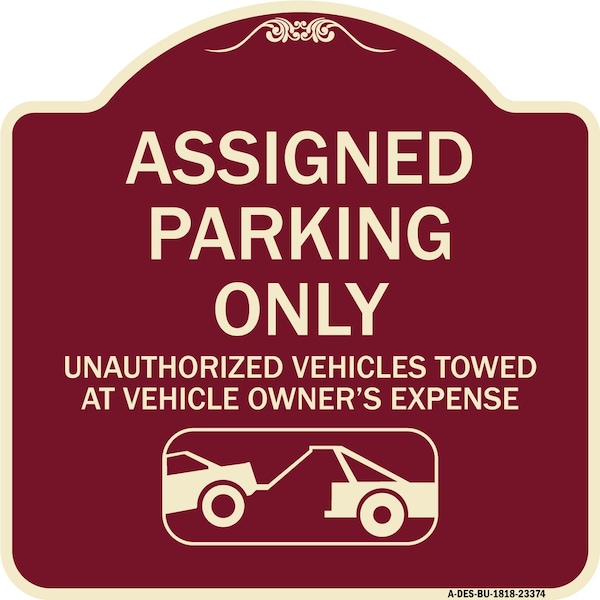 Parking Restriction Assigned Parking Unauthorized Vehicles Towed at Owner Expense, BU-1818-23374